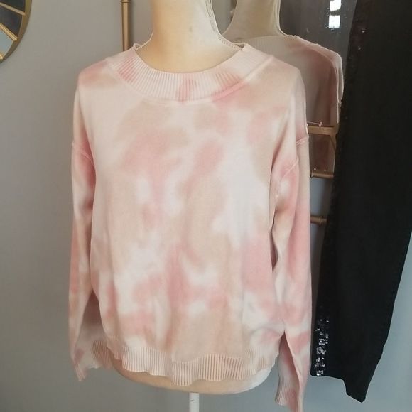 Anthropologie Cotton 7 Days A Week Peach Fuzz Tyedye Sweater Sz.M Long Sleeve - Picture 1 of 11